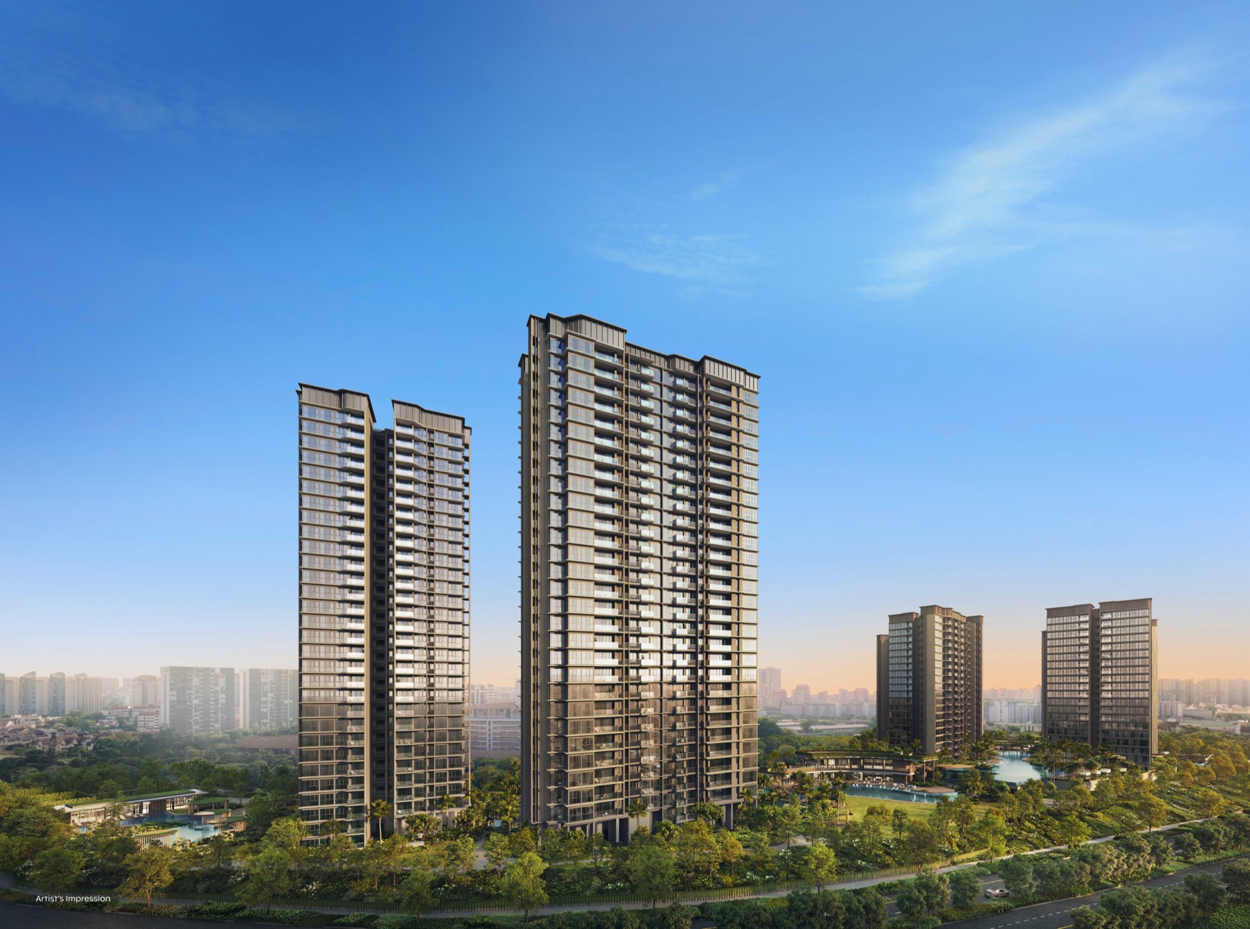 Thomson Reserve facade — official hero render, Bright Hill Drive, District 20